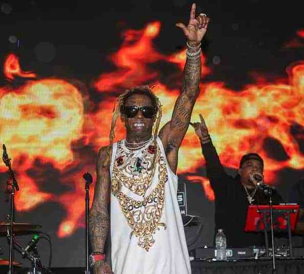  Lil Wayne performs during Tidal Live at Delano Hotel on January 31