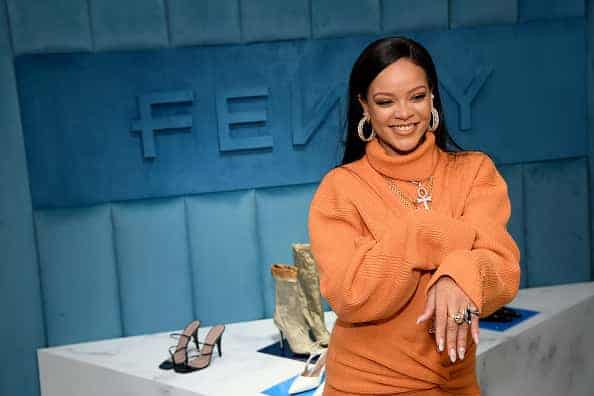 Robyn Rihanna Fenty and Linda Fargo celebrate the launch of FENTY at Bergdorf Goodman at Bergdorf Goodman