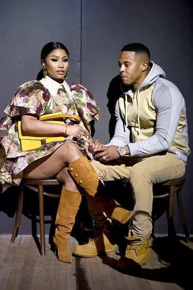 Nicki Minaj and Kenneth Petty attend the Marc Jacobs Fall 2020 runway show during New York Fashion Week on February 12