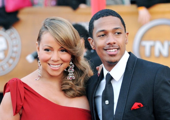 SInger Mariah Carey and husband Nick Cannon arrive at the 16th Annual Screen Actors Guild Awards held at the Shrine Auditorium on January 23