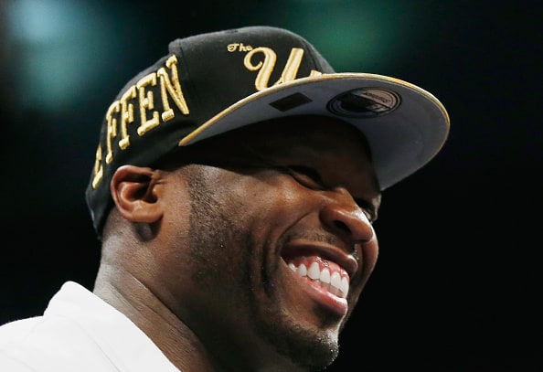 Curtis '50 Cent' Jackson attends Yuriorkis 'The Cyclone of Guantanamo' Gamboa media work out at Iron Mike Productions Gym on June 12