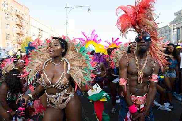 Masqueraders at the annual 48th West Indian American Day Parade on September 7