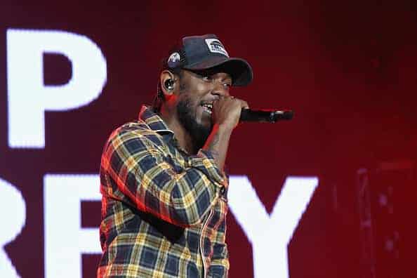 Kendrick Lamar performing.