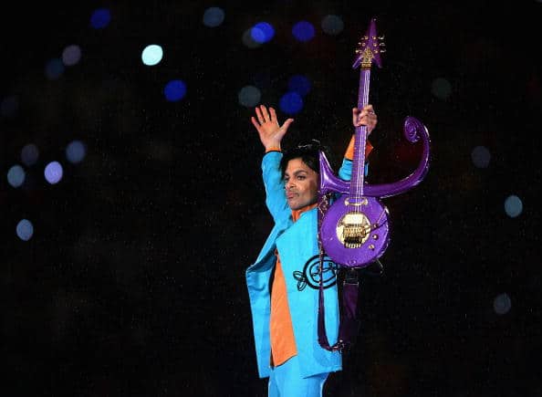 Prince performing on stage