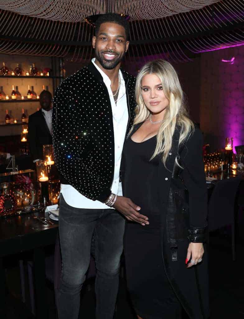 Tristan Thompson and a pregnant Khloe Kardashian attend the Klutch Sports Group "More Than A Game" Dinner
