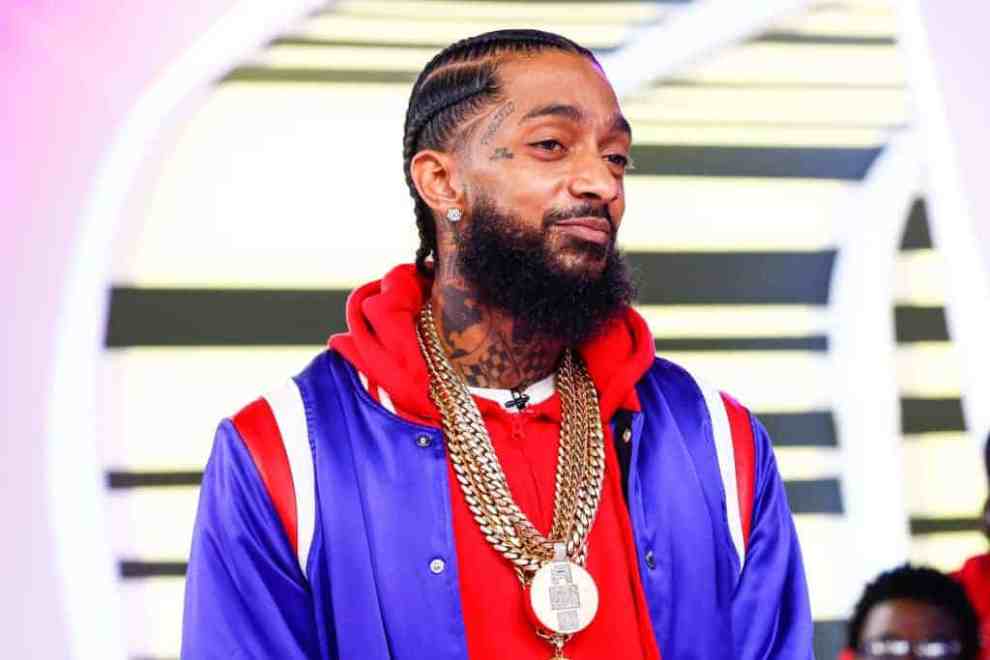 Nipsey Hussle wearing a re