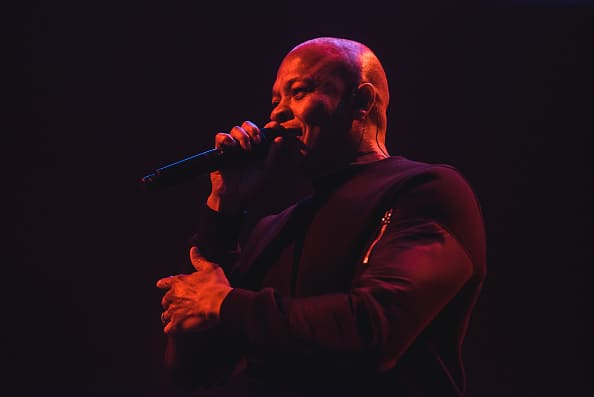 Dr. Dre attends the ceremony honoring Snoop Dogg with a Star on The Hollywood Walk of Fame held on November 19