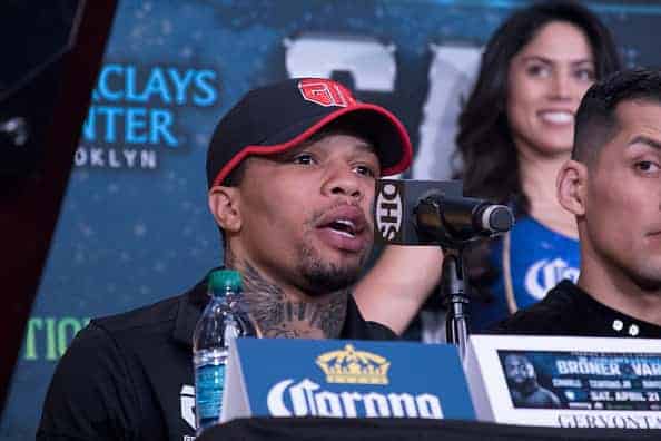 Gervonta Davis speaks to the media during the final press conference for his upcoming Featherweight Championship fight against J