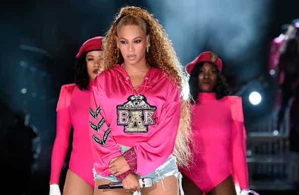 Beyonce performing on stage.