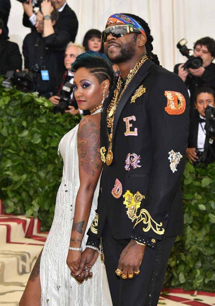 Kesha Ward and rapper 2 Chainz posing for a flick on the red carpet