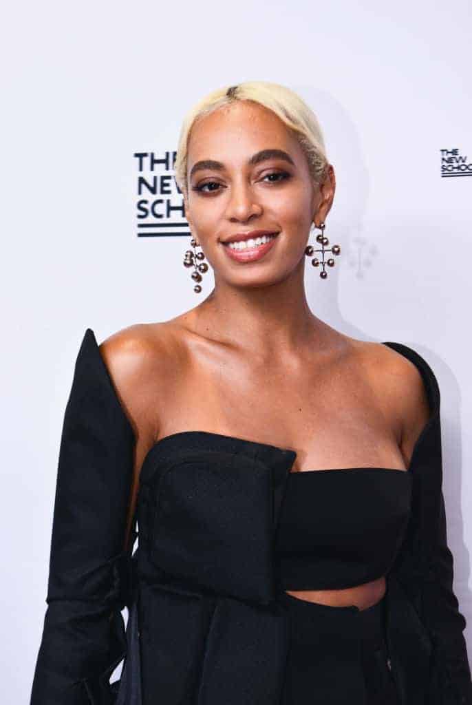 Solange wearing all black