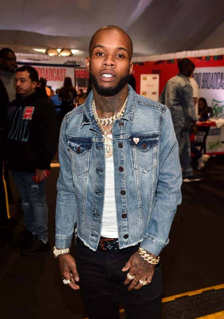 Tory Lanez wearing Demin Blue Jacket