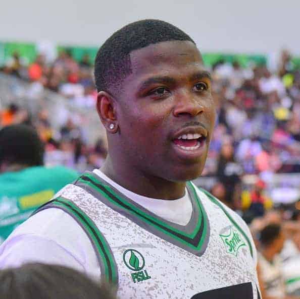 Rapper Casanova plays basketball at the Celebrity Basketball Game during the 2018 BET Experience 