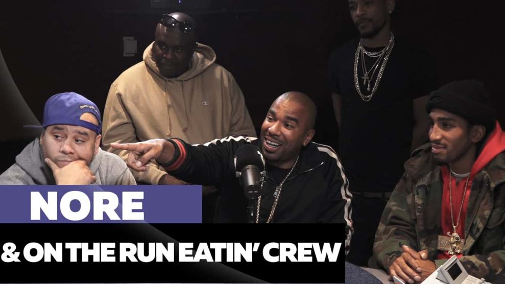 NORE & On the Run Eatin' Crew in Hot 97 studio