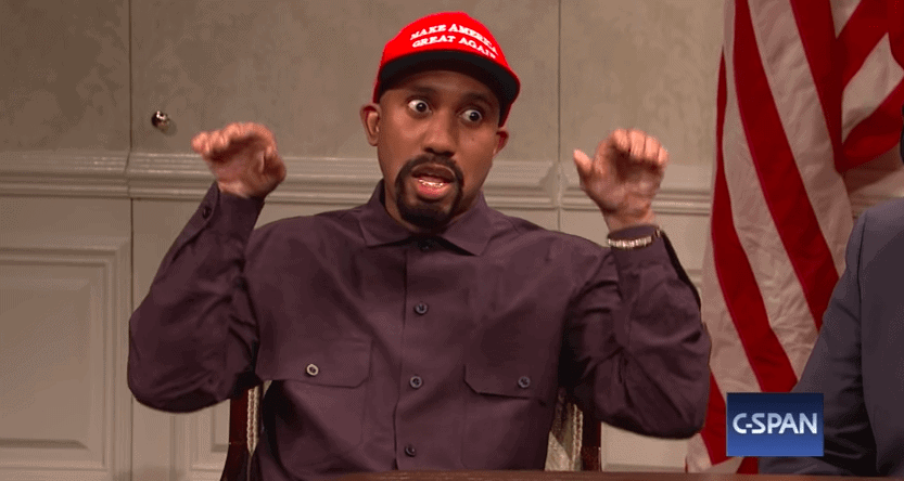 SNL sketch of Kanye West when he visited the White House to meet trump