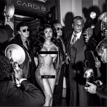 Black and White image of Cardi B's latest single cover