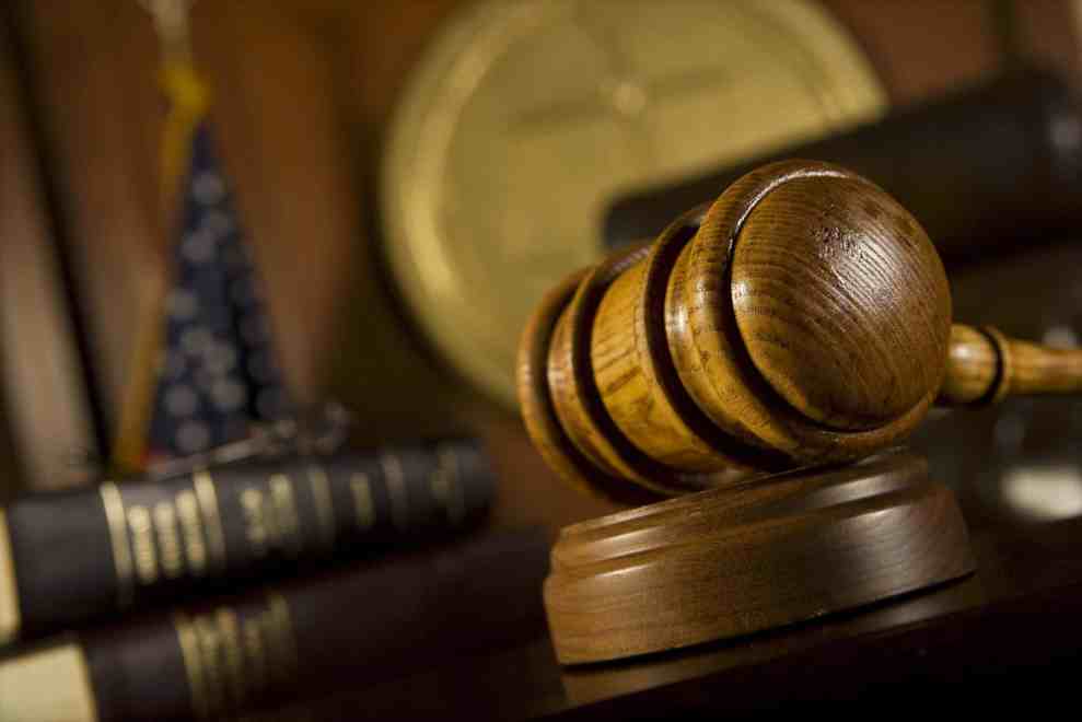 a gavel in a court room
