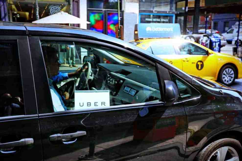 photo of car with Uber sticker