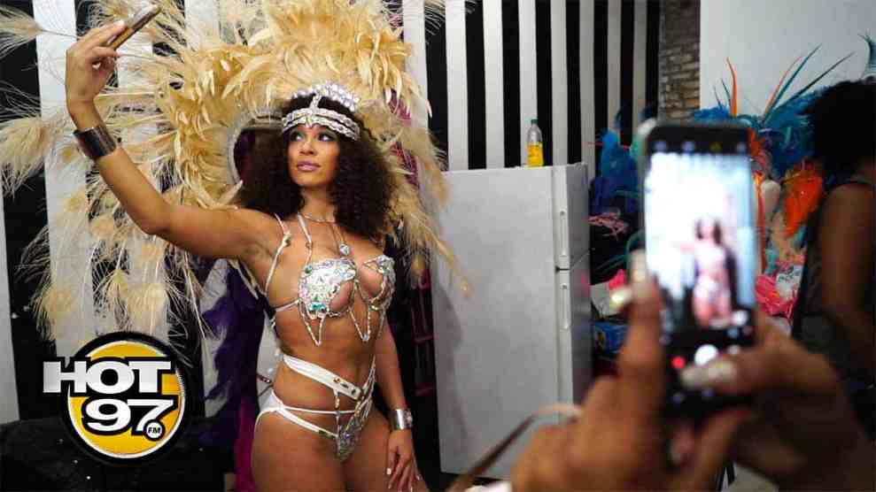 HOT 97 Megan Ryte in traditional costume worn at finale of West Indian Day Parade