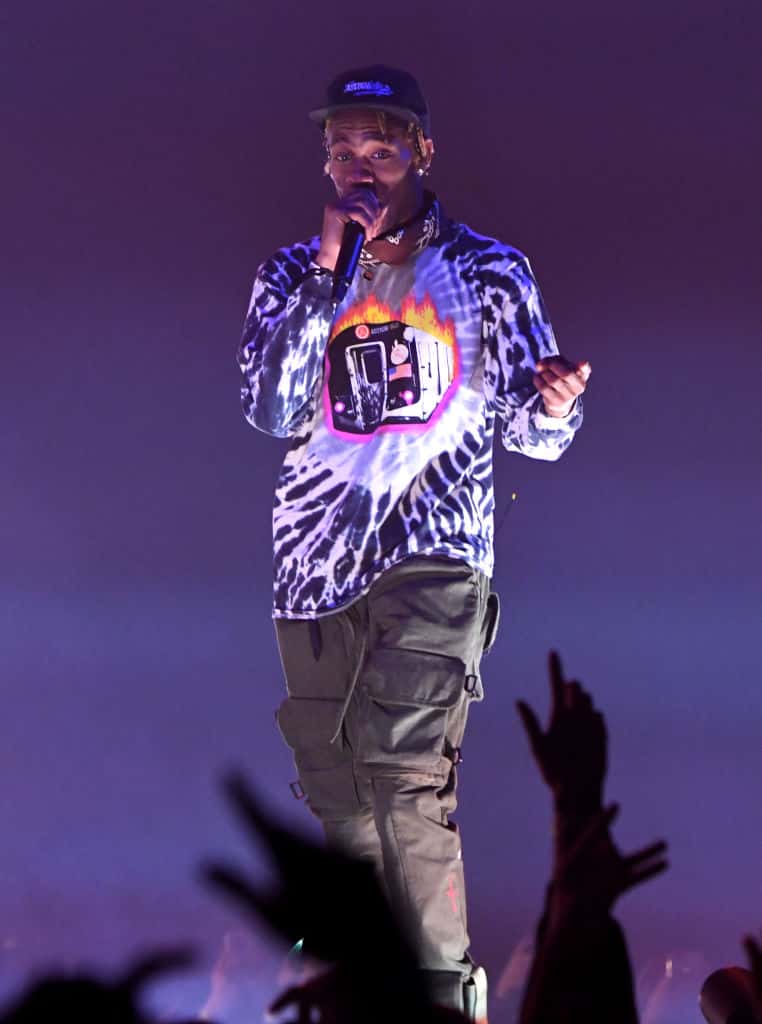Photo of Travis Scott on stage in concert