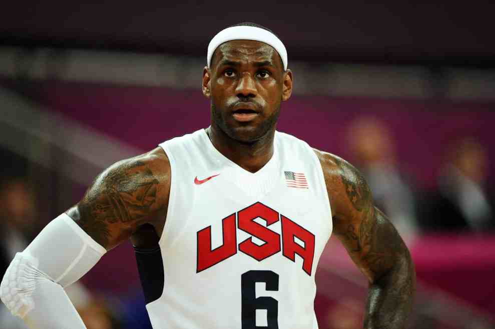 Lebron James Men's Basketball gold medal game between the United States and Spain on Day 16 of the London 2012 Olympics Games at North Greenwich Arena London