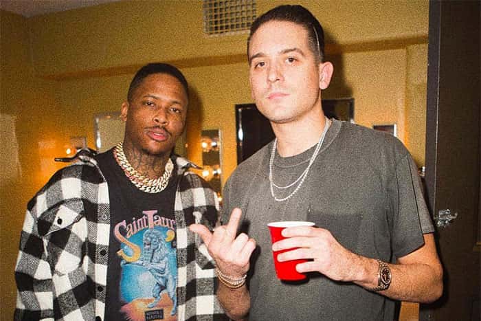 YG and G Eazy backstage