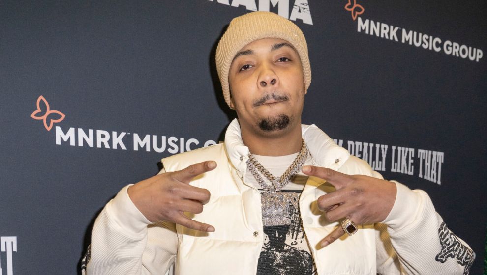 WEST HOLLYWOOD, CALIFORNIA - FEBRUARY 02: G Herbo attends the DJ Drama listening party at The Classic Cat on February 02, 2023 in West Hollywood, California.