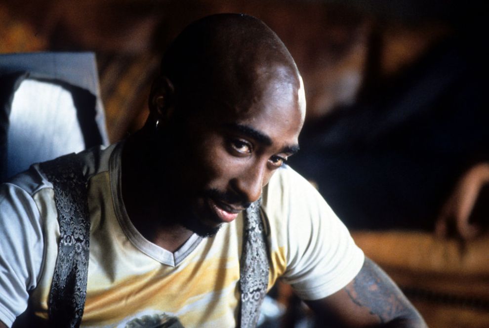 Tupac Shakur in a scene from the film 'Gridlock'd', 1997.