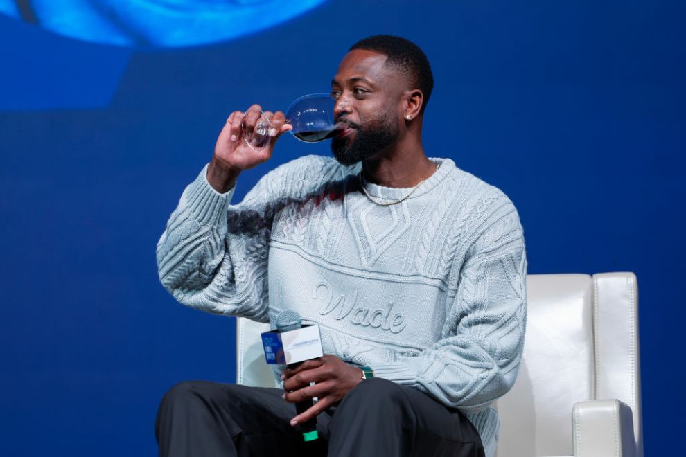 Former NBA player Dwyane Wade attends the GBA International Sports Business Summit on February 24, 2024 in Macao, China.