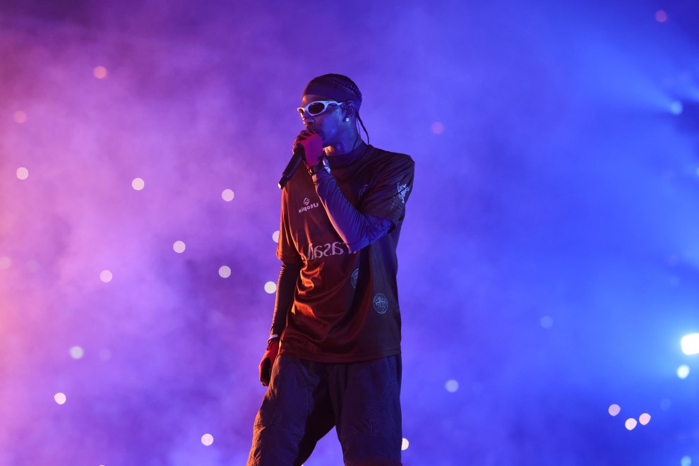 ARNHEM, NETHERLANDS - JUNE 28: Travis Scott performs onstage during the “Utopia – Circus Maximus World Tour” at the Gelredome on June 28, 2024 in Arnhem, Netherlands.