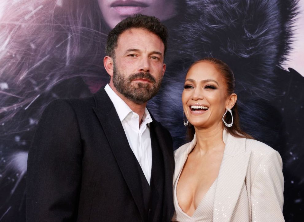 Jennifer Lopez and US actor Ben Affleck arrive for the premiere of "The Mother" at the Westwood Regency Village Theater in Los Angeles, California, on May 10, 2023.