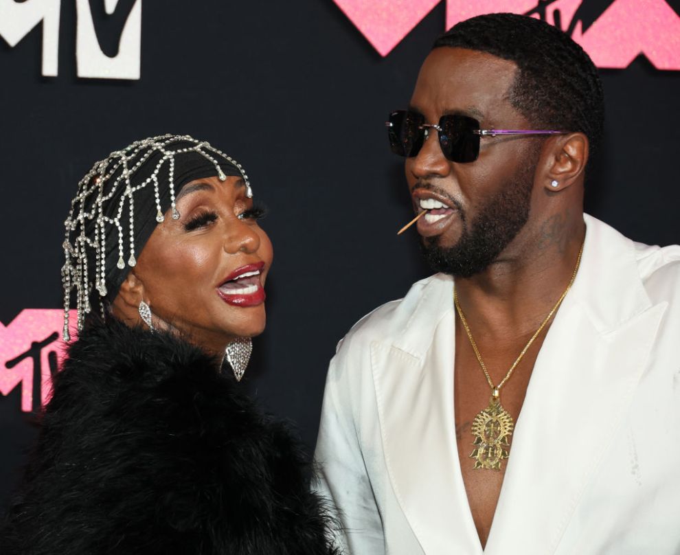 NEWARK, NEW JERSEY - SEPTEMBER 12: (L-R) Janice Combs and Diddy attend the 2023 MTV Video Music Awards at the Prudential Center on September 12, 2023 in Newark, New Jersey.