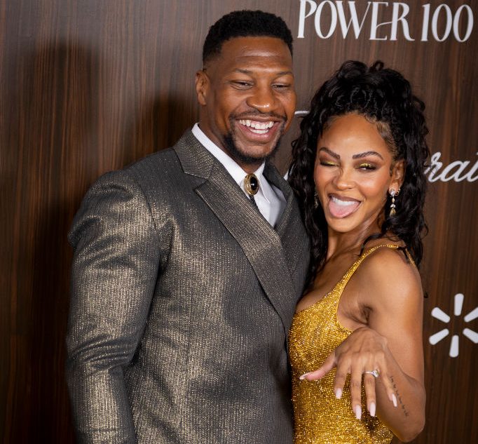 Jonathan Majors and Meagan Good attend the 2024 Ebony Power 100 List at Nya Studios on November 17, 2024 in Los Angeles, California.