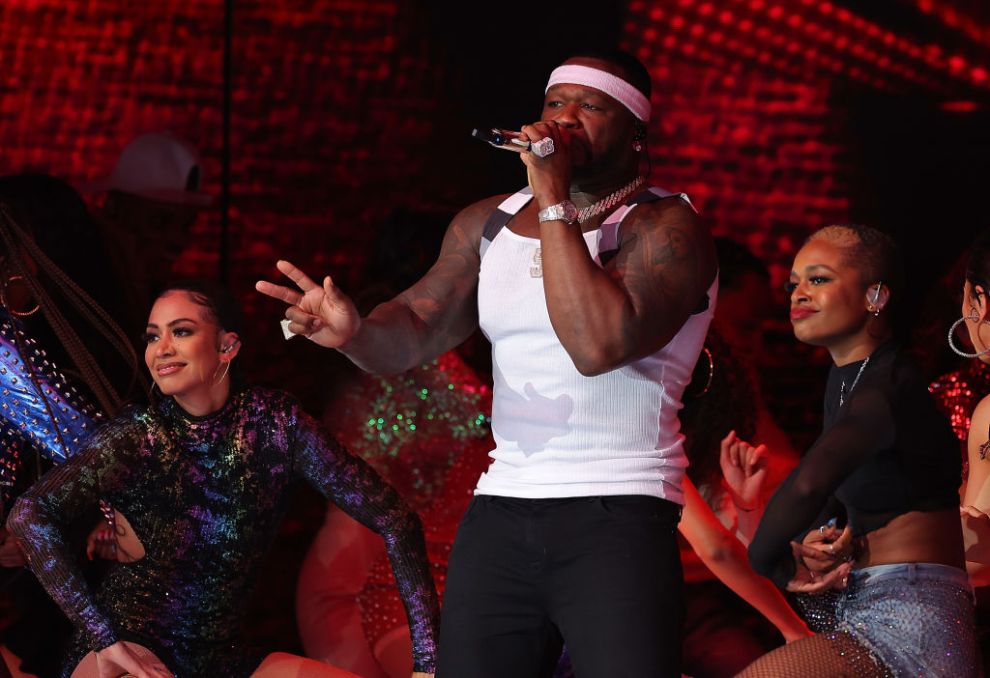 50 Cent performs during the Pepsi Super Bowl LVI Halftime Show at SoFi Stadium on February 13, 2022 in Inglewood, California.
