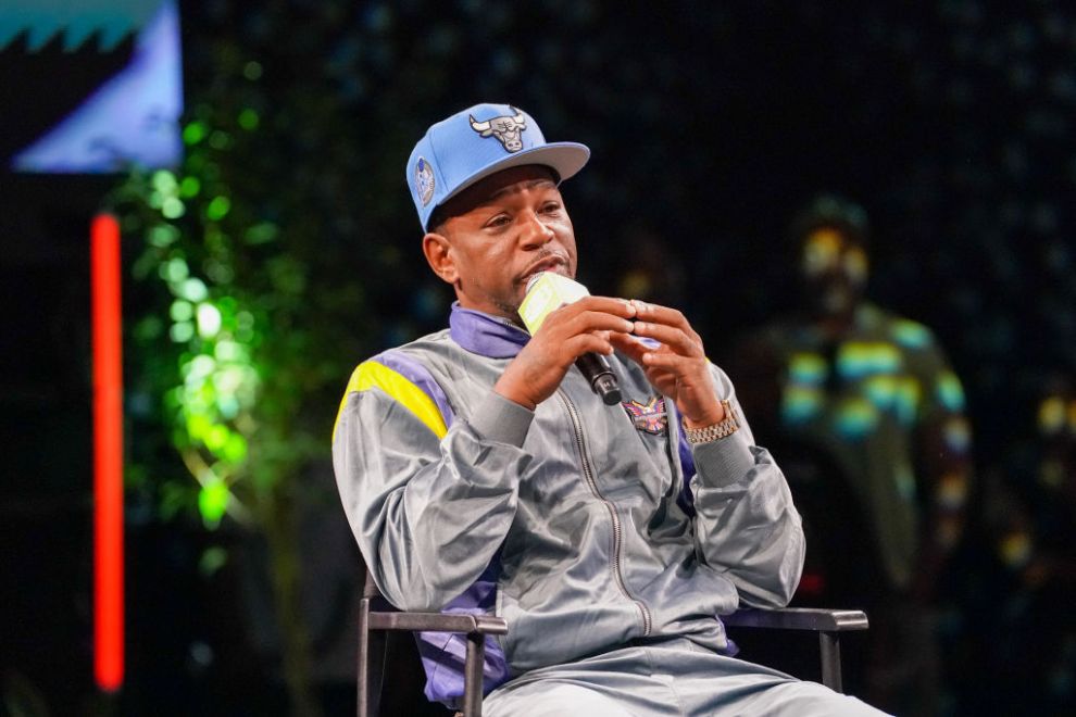 ATLANTA, GEORGIA - SEPTEMBER 22: Cam'ron speaks on stage during Day 3 of Revolt World 2024 at Pangaea Studios on September 22, 2024 in Atlanta, Georgia.