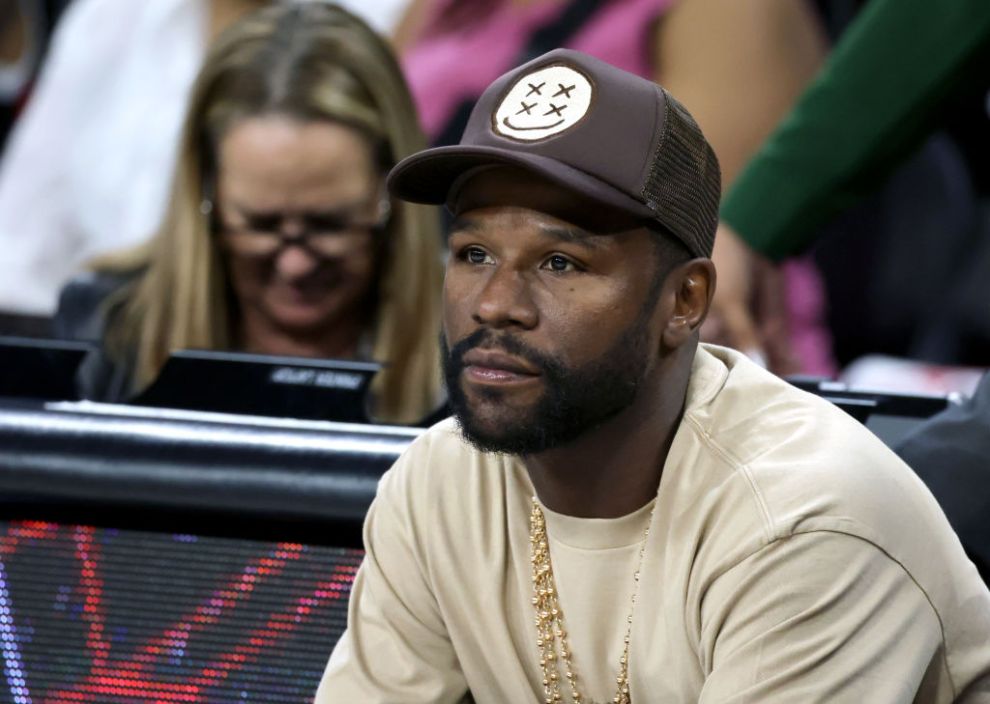 Floyd Mayweather Jr. attends of Game Three of the 2024 WNBA Playoffs semifinals between the New York Liberty and the Las Vegas Aces at Michelob ULTRA Arena on October 04, 2024 in Las Vegas, Nevada. The Aces defeated the Liberty 95-81. NOTE TO USER: User expressly acknowledges and agrees that, by downloading and or using this photograph, User is consenting to the terms and conditions of the Getty Images License Agreement.