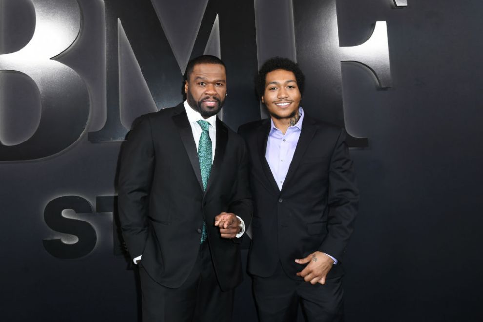 Curtis "50 Cent" Jackson and Demetrius Flenory Jr. attend the red carpet premiere of Starz "BMF" Season 2 at TCL Chinese Theatre on January 05, 2023 in Hollywood, California.