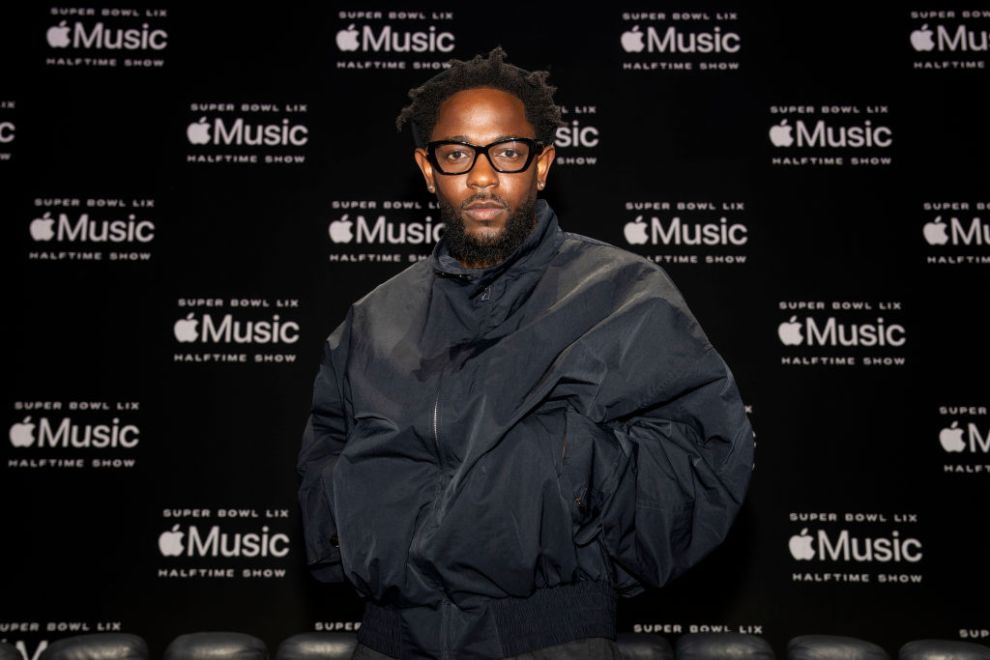 NEW ORLEANS, LOUISIANA - FEBRUARY 06: Kendrick Lamar poses for a photo onstage at the Super Bowl LVIX Pregame & Apple Music Super Bowl LVIX Halftime Show Press Conference at Ernest N. Morial Convention Center on February 06, 2025 in New Orleans, Louisiana.