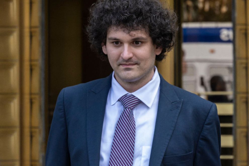 Former FTX chief Sam Bankman-Fried leaves the Federal Courthouse following a bail hearing ahead of his October trial, in New York City on July 26, 2023.