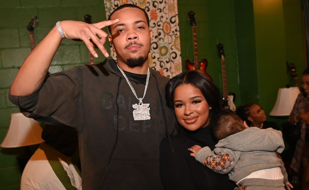 G Herbo and Taina Williams backstage during G Herbo In Concert at Tabernacle on November 27, 2021 in Atlanta, Georgia.