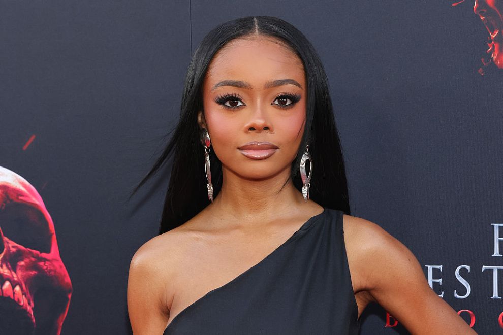 Skai Jackson attends the world premiere of Warner Bros' "Final Destination Bloodlines" at TCL Chinese Theatre on May 12, 2025 in Hollywood, California.