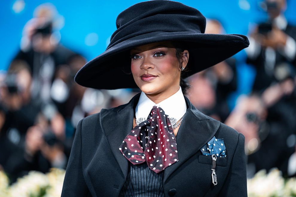 Rihanna attends the 2025 Met Gala Celebrating "Superfine: Tailoring Black Style" at Metropolitan Museum of Art on May 05, 2025 in New York City.